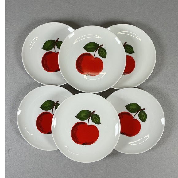 Winterling Roslau Other - Winterling Roslau Bavaria Apple Plates Set 6‎ White Porcelain Fruit